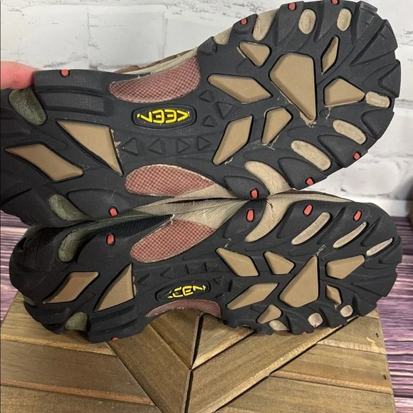 Keen Men's Arroyo II Waterproof Trekking Brown and Orange Shoes - Picture 9 of 13